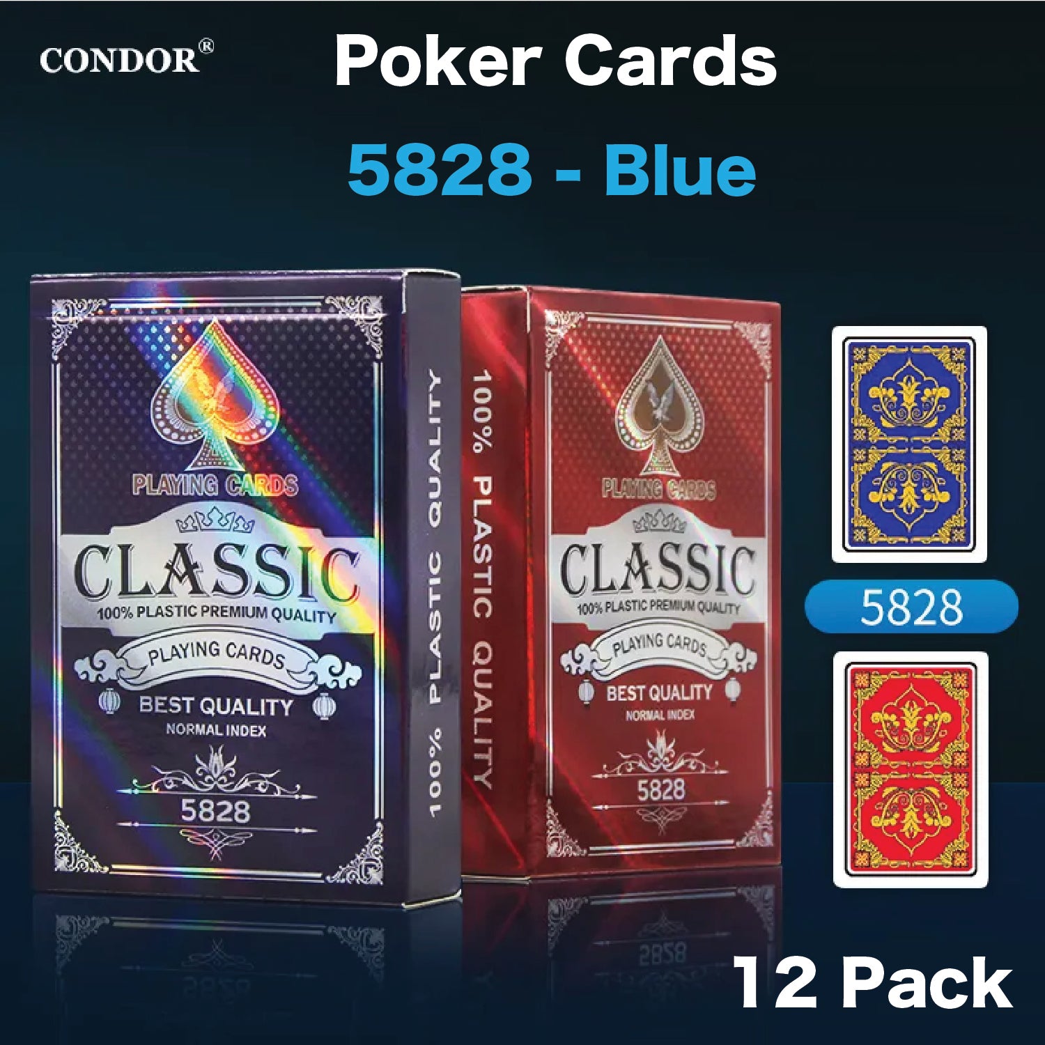 Playing Cards 5828-Blue Plastic available from Brown Bear Brisbane