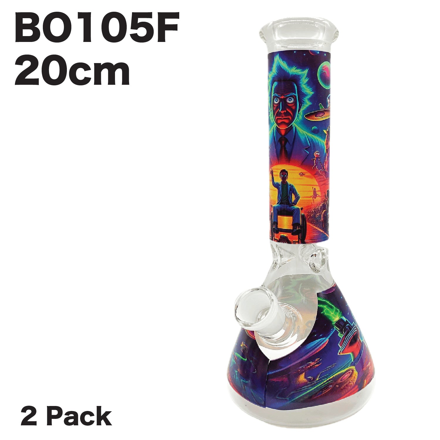 Water Pipe Rick n Morty 20cm available from Brown Bear Brisbane