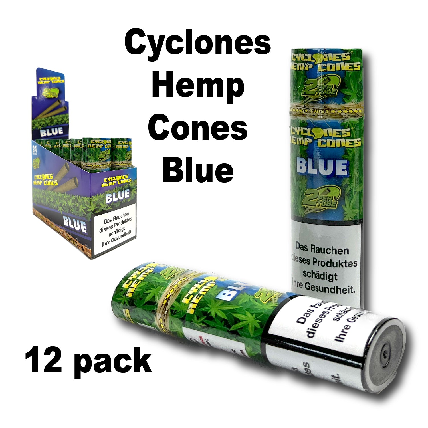 Paper Cyclone Hemp Blue [24 Cone] available from Brown Bear Brisbane