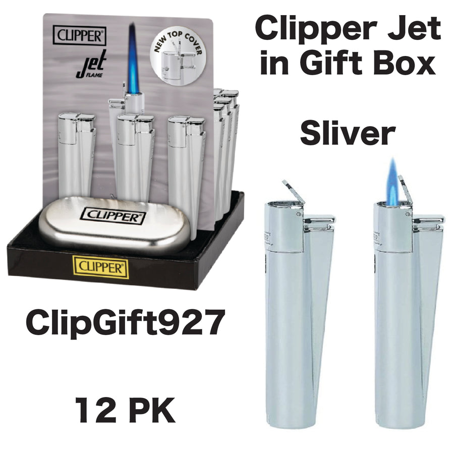 Lighter – CLIPPER JET Giftbox Silver available from Brown Bear Brisbane