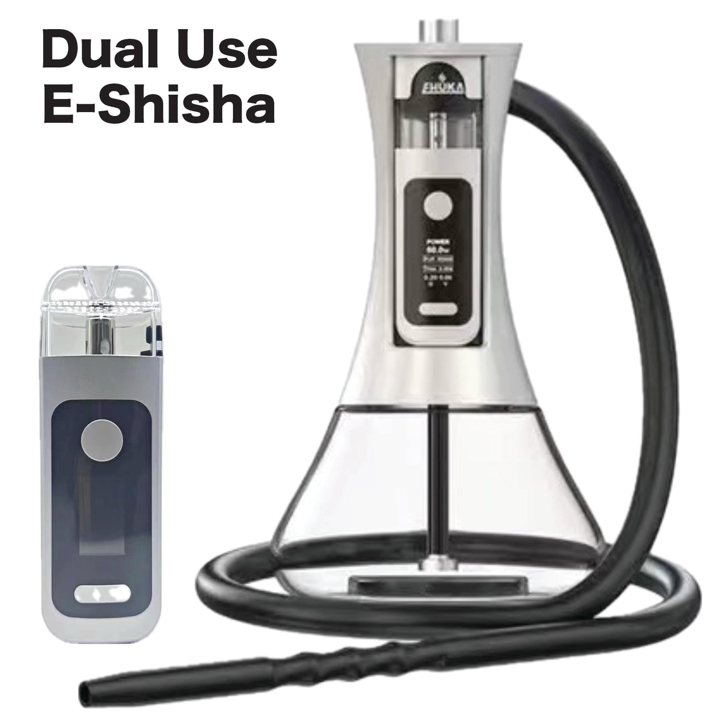 Water Pipe E Shisha Dual Use Sliver available from Brown Bear Brisbane