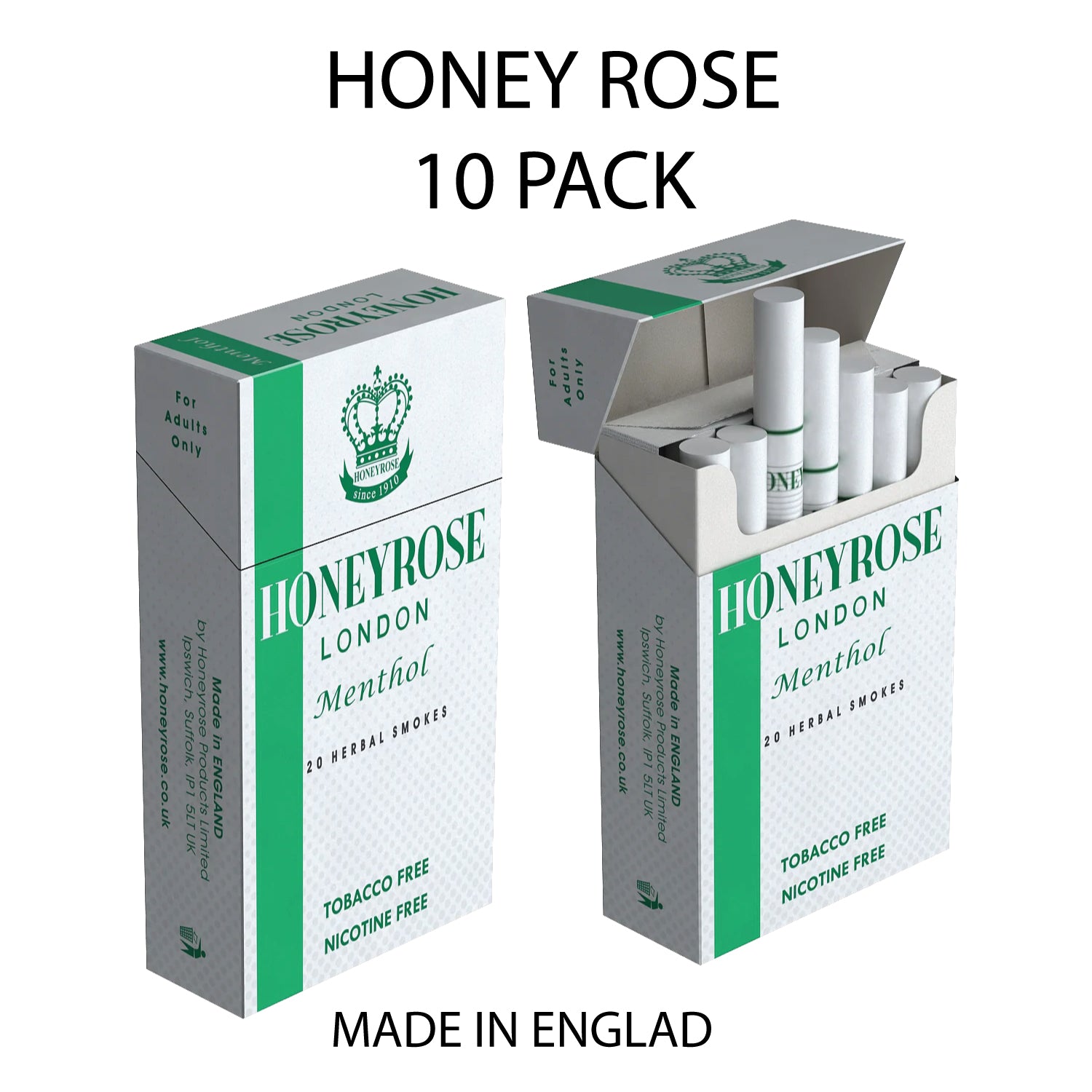 HONEY ROSE Mint Herbal Cigarette available from Brown Bear Brisbane