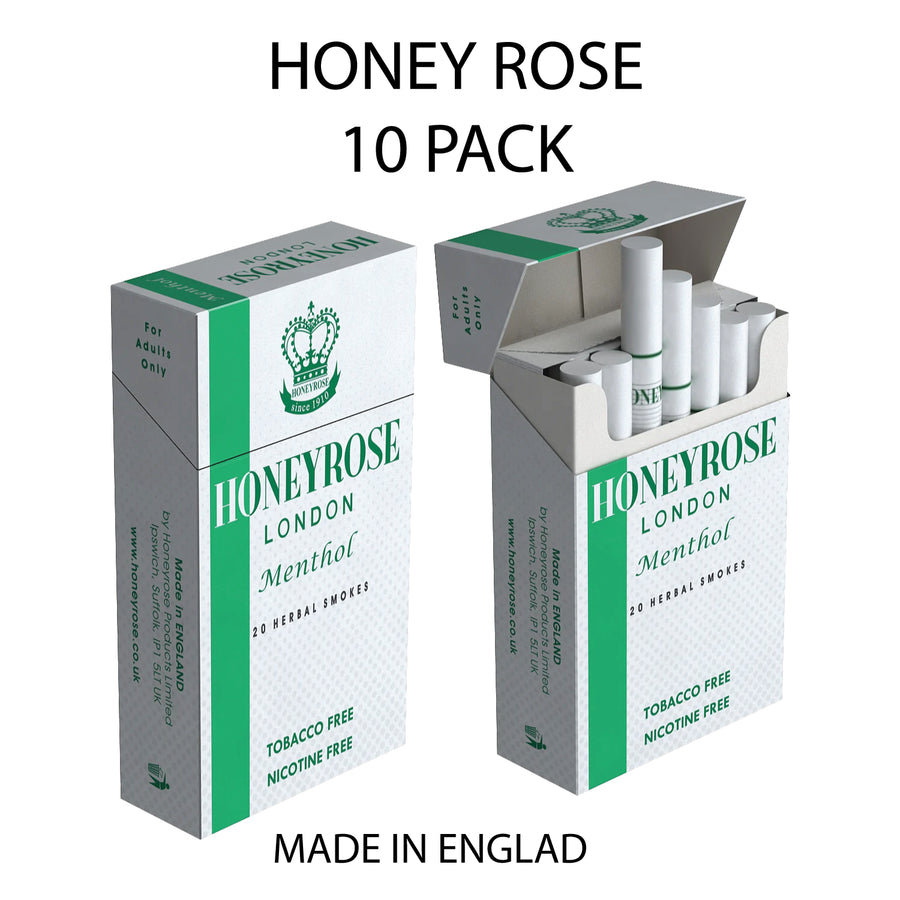 HONEY ROSE Mint Herbal Cigarette available from Brown Bear Brisbane
