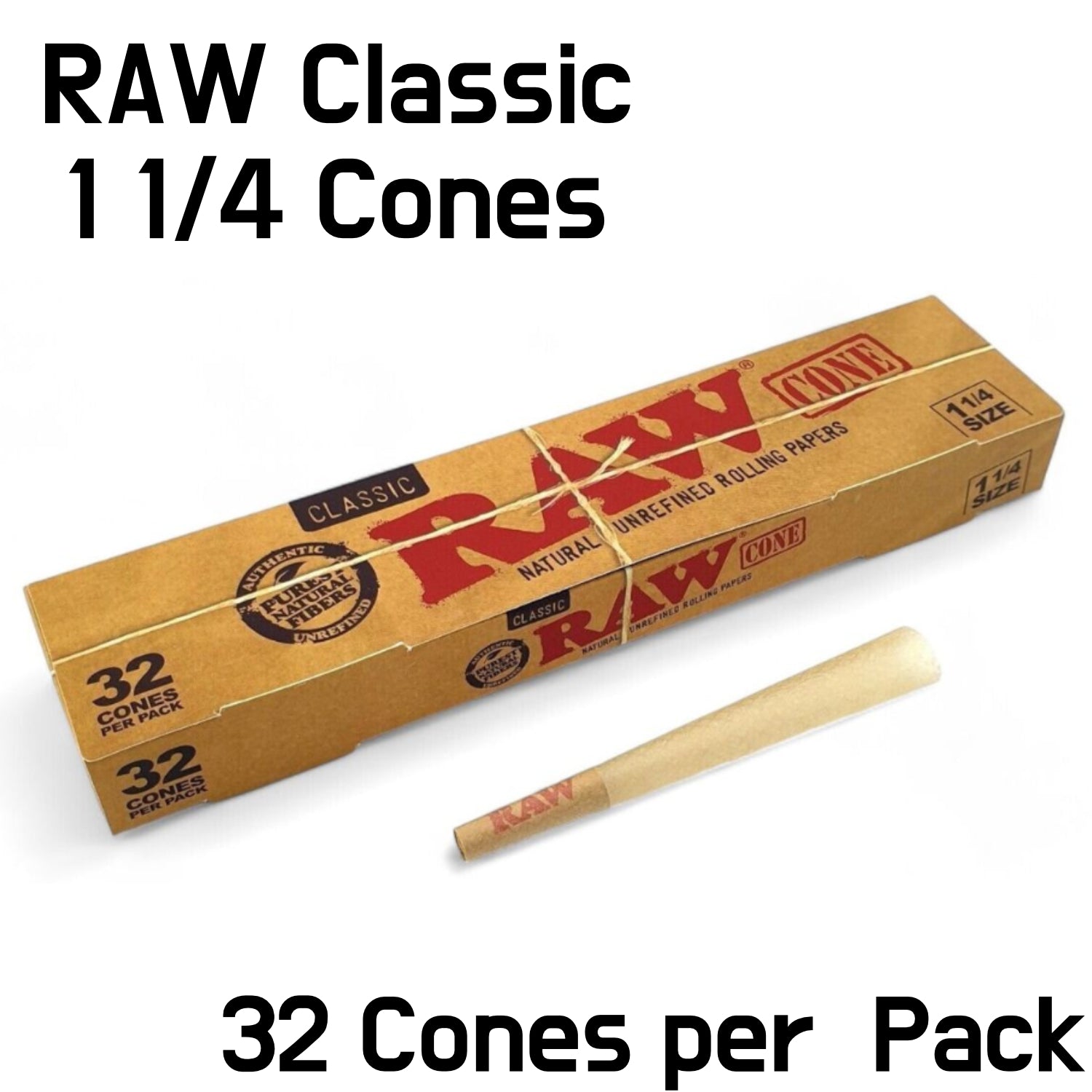 Raw Classic 1 1/4 Cones available from Brown Bear Brisbane