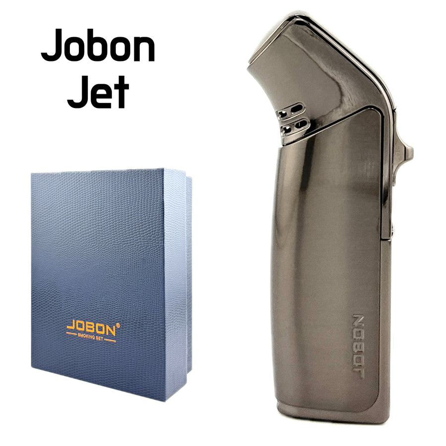 JOBON Jet Flame Lighter – Black Nickel (Model ZB195-BKNCK) available from Brown Bear Brisbane