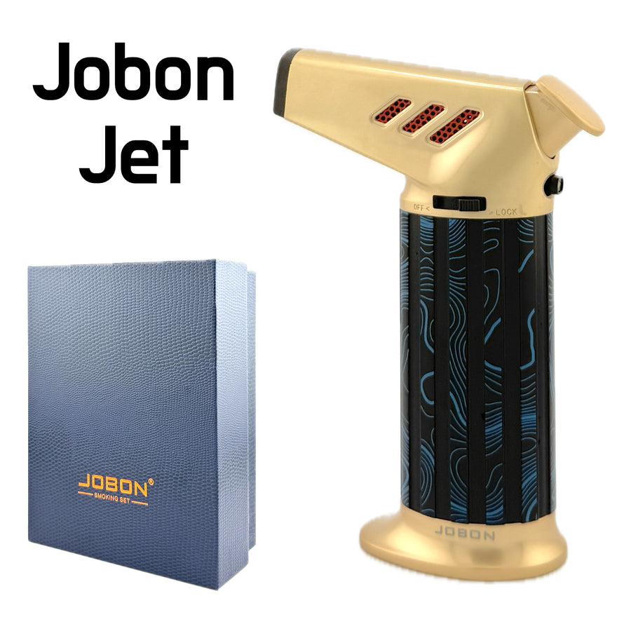 JOBON Jet Flame Lighter – Black and Gold available from Brown Bear Brisbane