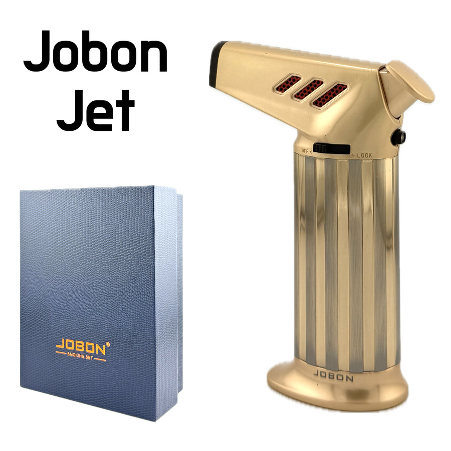JOBON Jet Flame Lighter – Gold (Model ZB203) available from Brown Bear Brisbane