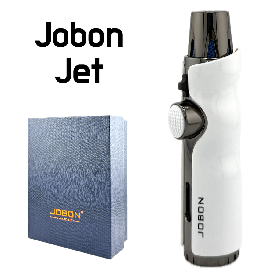 JOBON Jet Flame Lighter – White (Model ZB666) available from Brown Bear Brisbane