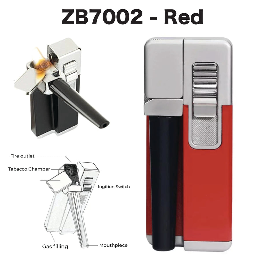Jobon ZB7002 Red Pipe Lighter available from Brown Bear Brisbane