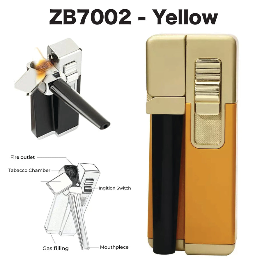 Jobon ZB7002 Yellow Pipe Lighter available from Brown Bear Brisbane