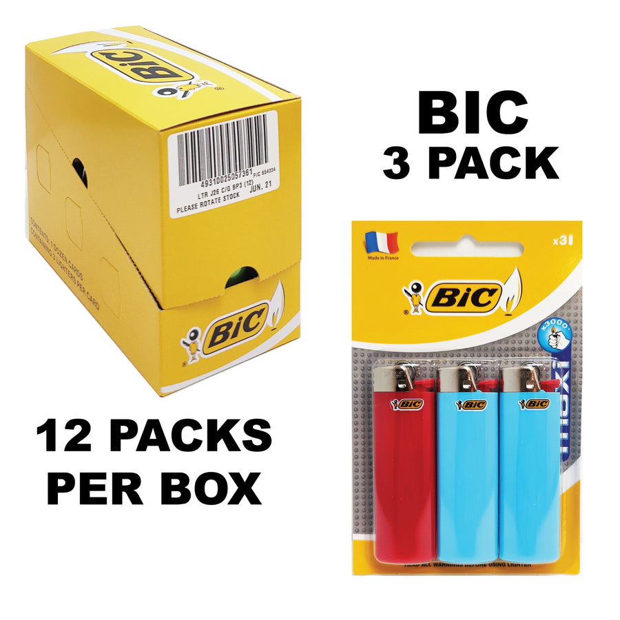 Lighter – BIC X 12 - 1 Inner available from Brown Bear Brisbane