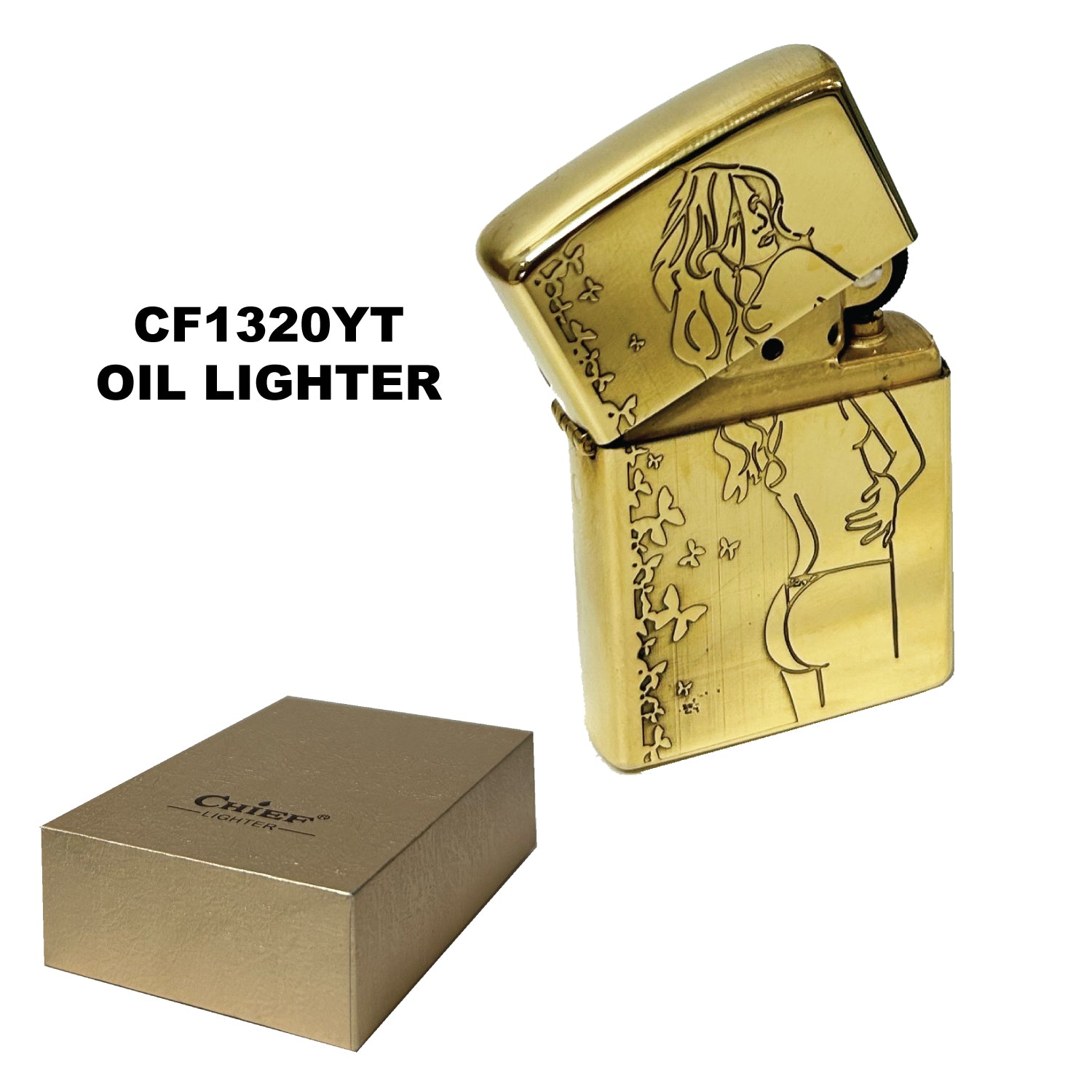 Lighter Chief Oil CF1320YT Hot Girl Gold — product view 2 | Brown Bear Brisbane