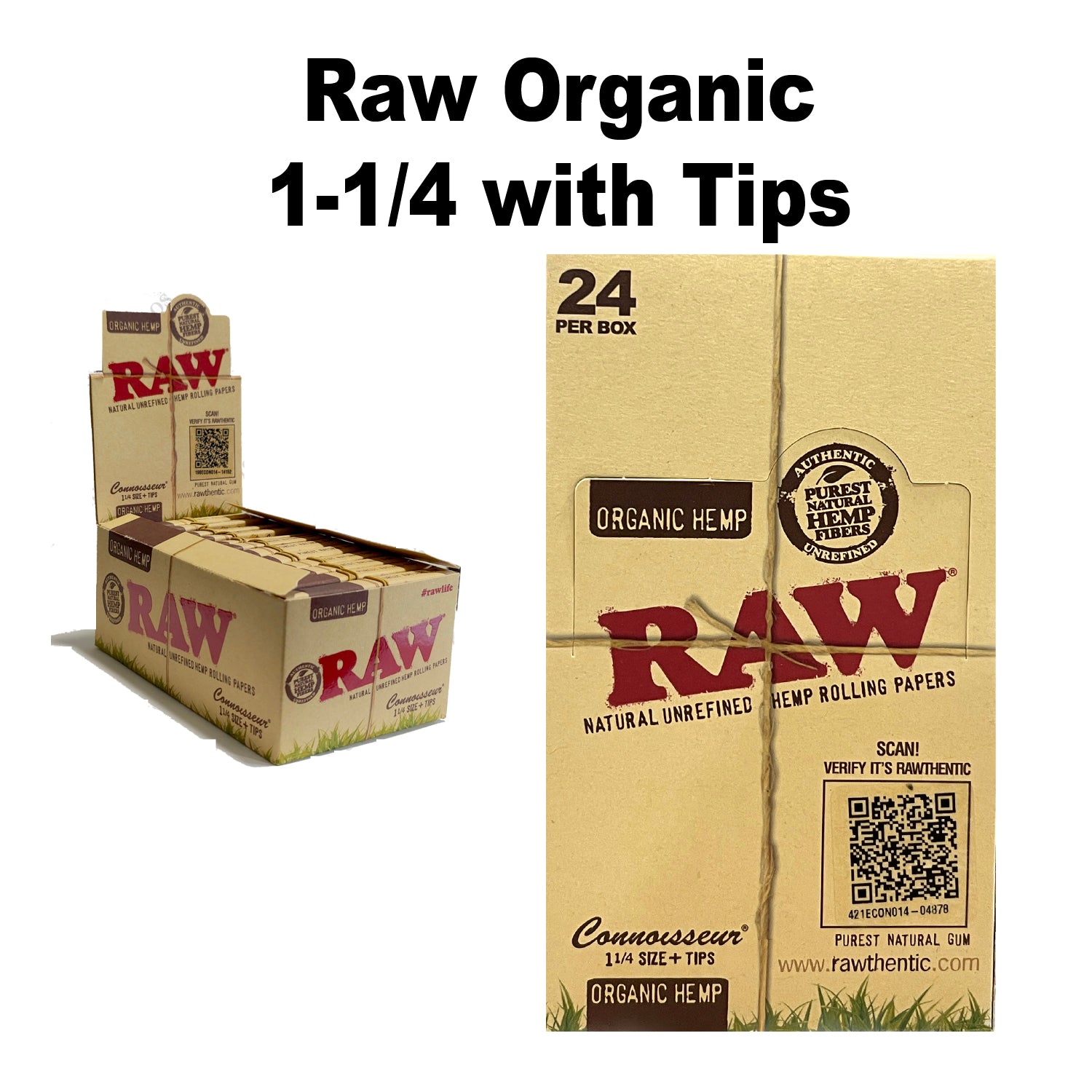 Raw Organic 1 1/4 + Tips available from Brown Bear Brisbane