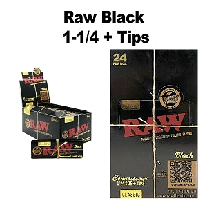 Raw Black 1 1/4 + Tips available from Brown Bear Brisbane