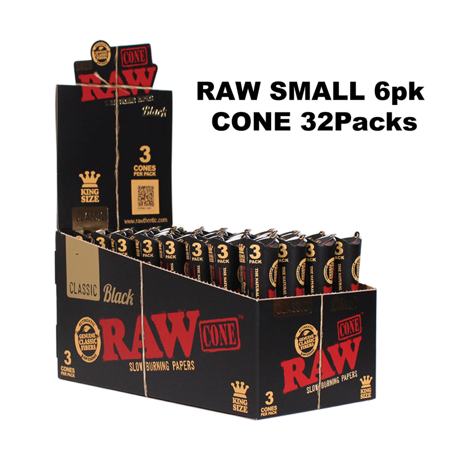 Raw Cones Black 1 1/4 6 Pack available from Brown Bear Brisbane