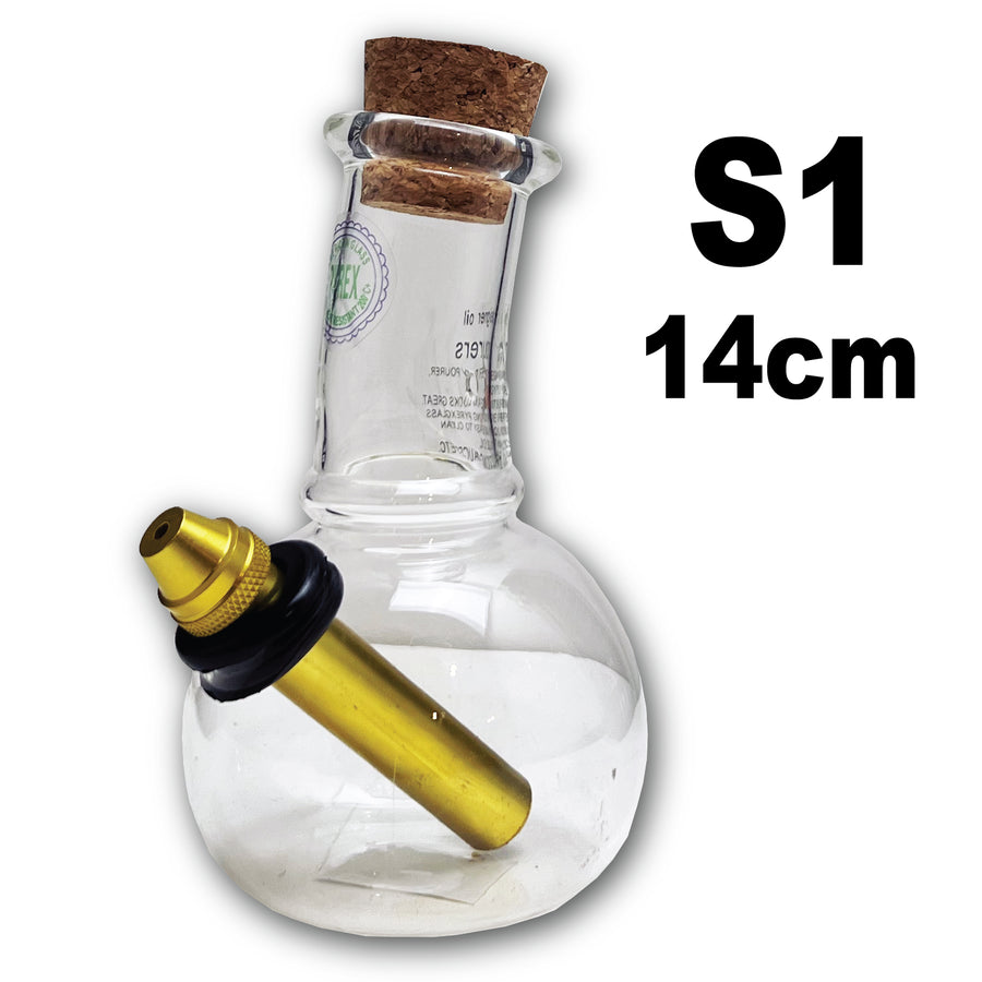Water Pipe S1 Glass 14cm available from Brown Bear Brisbane