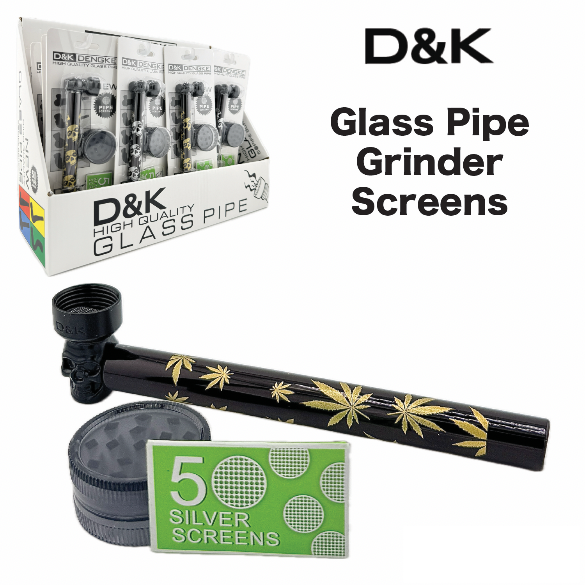 Pipe Glass + Grinder & Screen available from Brown Bear Brisbane