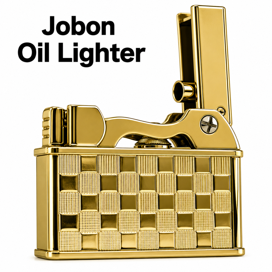 Jobon ZB612 Gold Grid Oil Lighter available from Brown Bear Brisbane