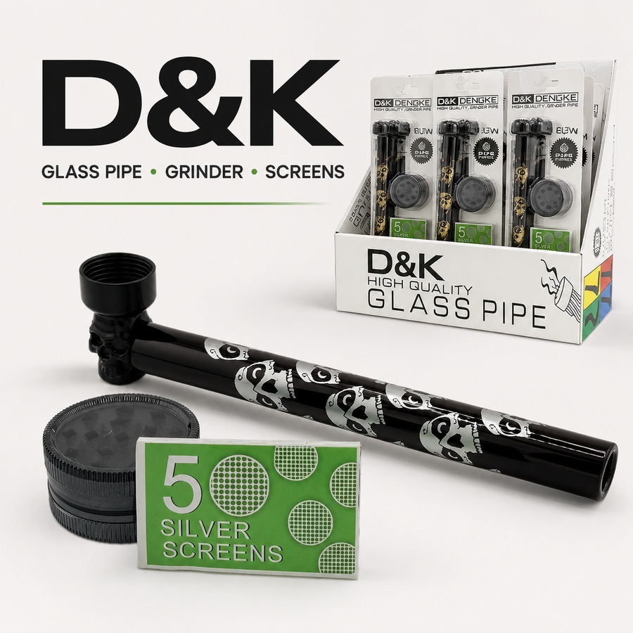 Pipe Glass + Grinder & Screen available from Brown Bear Brisbane