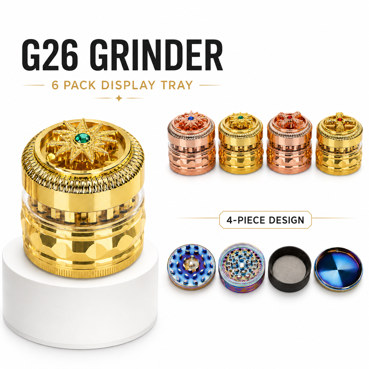 Grinder Metal G26 4 Tier Grinder available from Brown Bear Brisbane