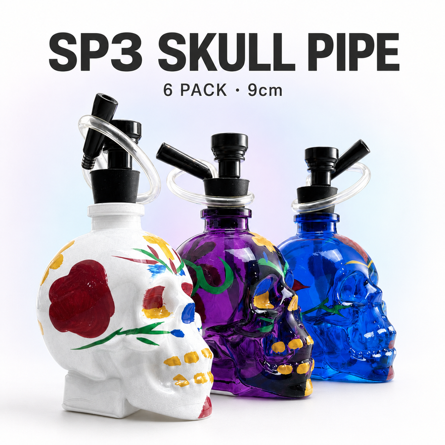 Water Pipe Mini SP3 Skull 90mm available from Brown Bear Brisbane