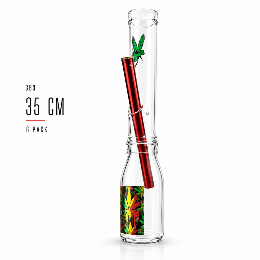 Water Pipe GB3-35 Glass PU Mouthpiece available from Brown Bear Brisbane