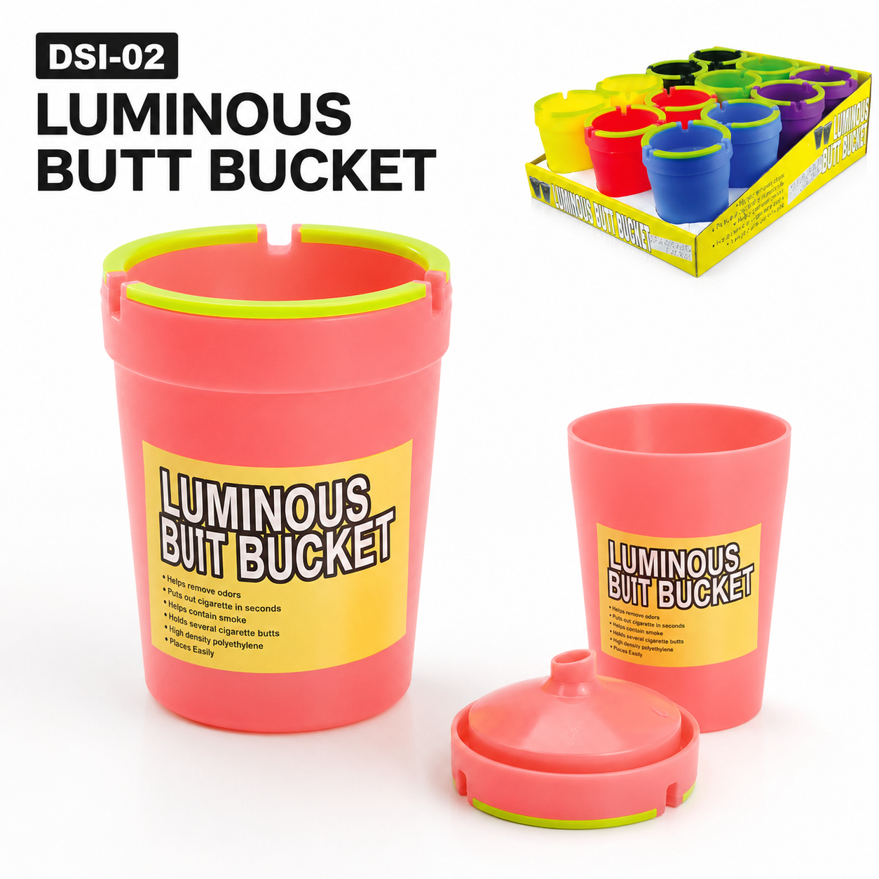Ashtray Butt Bucket DSI-02 Colour Small available from Brown Bear Brisbane