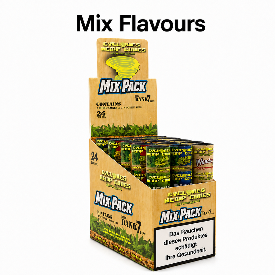 Papers Cyclone Hemp Wraps Mixed Flavours available from Brown Bear Brisbane